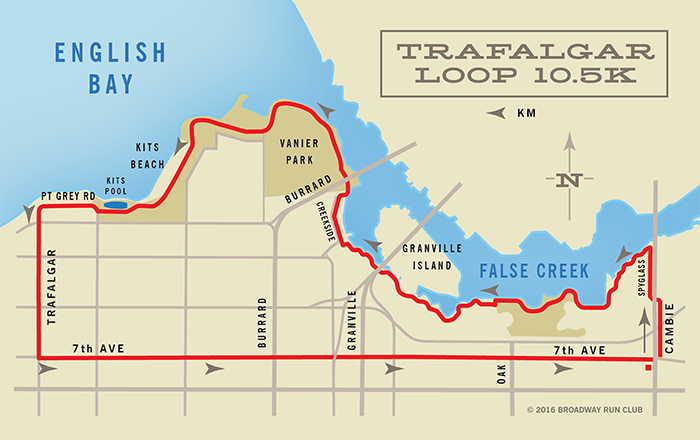 Trafalgar Loop 10k map