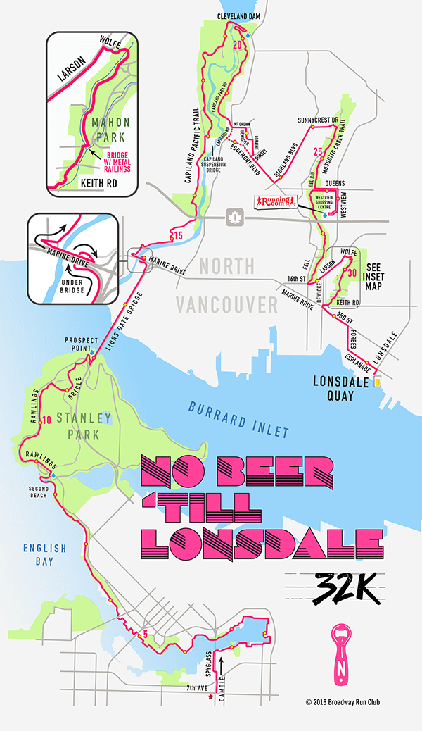 No Beer Till Lonsdale 32k Run map